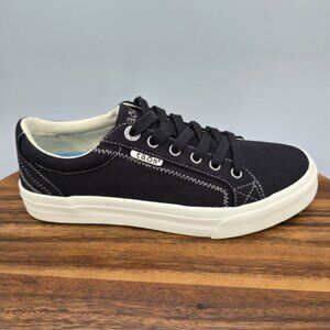 Taos Plim Soul Shoes Womens 7.5 Black Canvas Lace Up Comfort Casual Sneakers